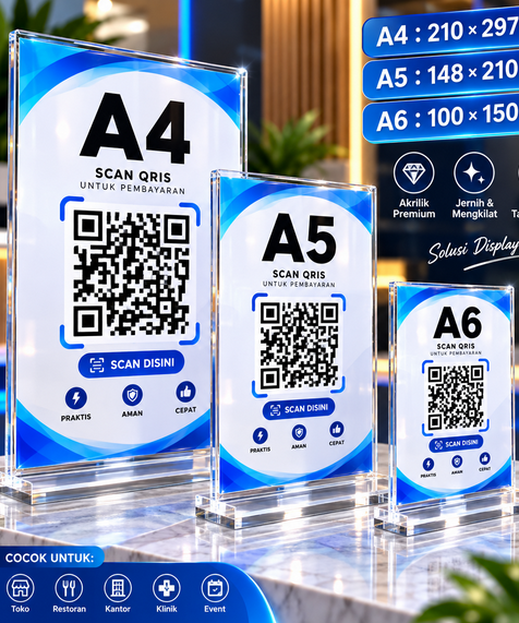 Menu Holder Meja Acrylic Frame